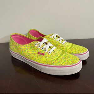 Vans Neon Yellow Ditsy Floral Sneakers Women’s 10 Mens 8.5